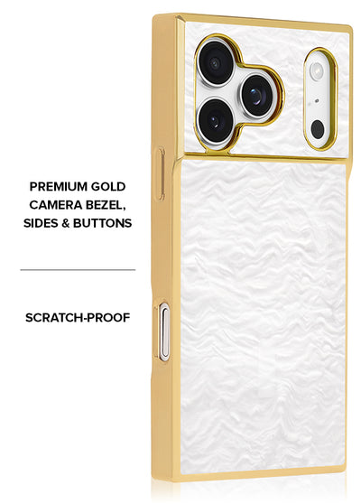 Gilded Pearl Elegance SQUARE iPhone Case #iPhone 17 Pro + MagSafe