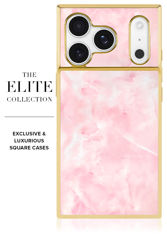 Gilded Faux Rose Quartz SQUARE® iPhone Case | FLAUNT