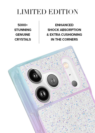 Iridescent Crystal Elegance SQUARE iPhone Case #iPhone 17 Pro + MagSafe