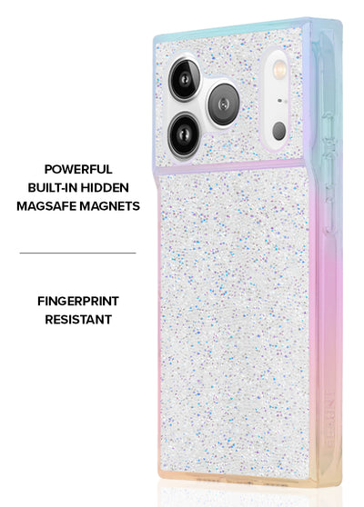 Iridescent Crystal Elegance SQUARE iPhone Case #iPhone 17 Pro + MagSafe
