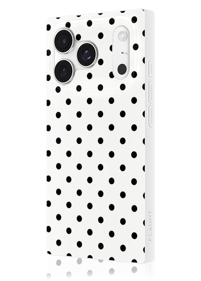 White Polka Dot SQUARE iPhone Case #iPhone 17 Pro + MagSafe
