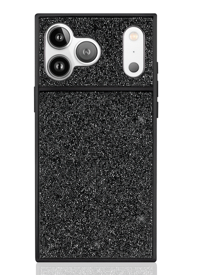 Black Crystal Elegance SQUARE iPhone Case #iPhone 17 Pro Max + MagSafe,iPhone 17 Pro + MagSafe