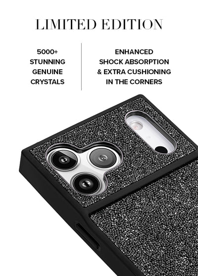 Black Crystal Elegance SQUARE iPhone Case #iPhone 17 Pro Max + MagSafe,iPhone 17 Pro + MagSafe