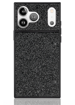Black Crystal Elegance SQUARE iPhone Case #iPhone 17 Pro Max + MagSafe,iPhone 17 Pro + MagSafe