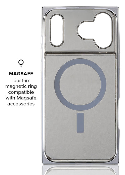 SQUARE® Silver Crystal Elegance iPhone Case #iPhone 17 Pro + MagSafe,iPhone 17 Pro Max + MagSafe