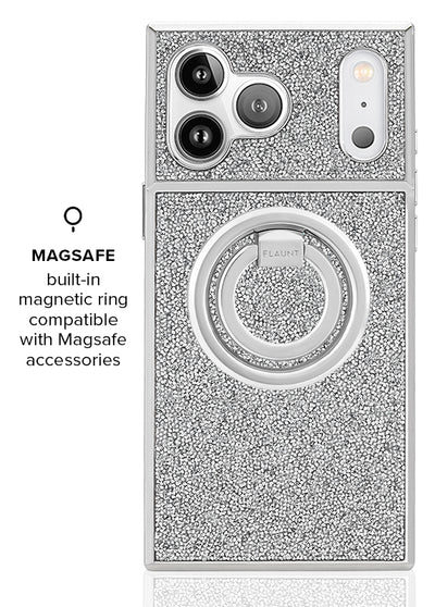 SQUARE® Silver Crystal Elegance iPhone Case #iPhone 18 Pro Max + MagSafe,iPhone 18 Pro + MagSafe