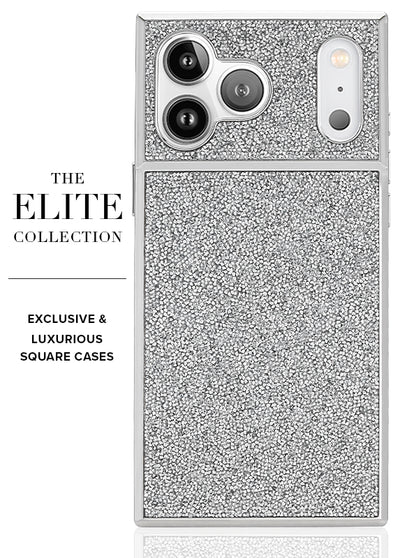 SQUARE® Silver Crystal Elegance iPhone Case #iPhone 17 Pro + MagSafe,iPhone 17 Pro Max + MagSafe