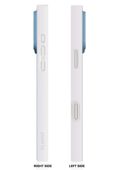 Blue &amp; White Oxford Stripe SQUARE iPhone Case #iPhone 17 Pro Max + MagSafe