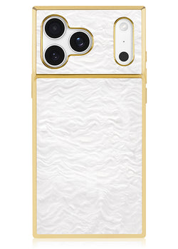 Gilded Pearl Elegance SQUARE iPhone Case #iPhone 17 Pro Max + MagSafe