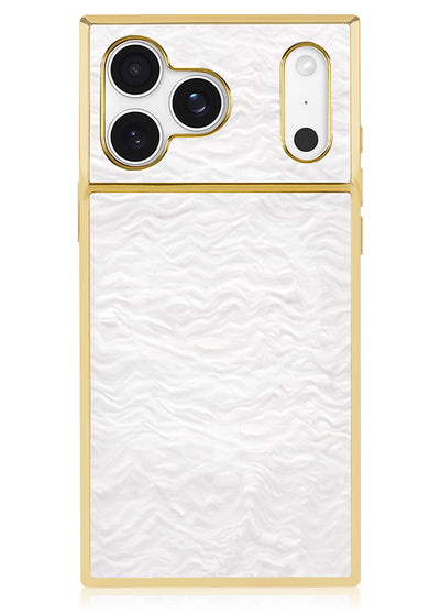 Gilded Pearl Elegance SQUARE iPhone Case #iPhone 17 Pro Max + MagSafe