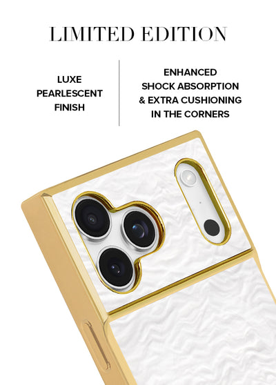 Gilded Pearl Elegance SQUARE iPhone Case #iPhone 17 Pro Max + MagSafe