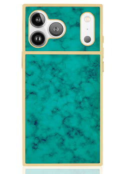 Gilded Turquoise SQUARE iPhone Case #iPhone 17 Pro Max + MagSafe