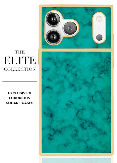 Gilded Turquoise SQUARE iPhone Case #iPhone 17 Pro Max + MagSafe