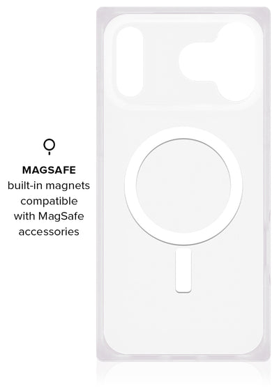 White Polka Dot SQUARE iPhone Case #iPhone 17 Pro Max + MagSafe