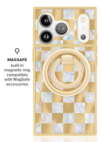 ["Gold", "Checkered", "Mother", "of", "Pearl", "SQUARE", "iPhone", "Case", "#iPhone", "18", "Pro", "Max", "+", "MagSafe,", "iPhone", "18", "Pro", "+", "MagSafe"]