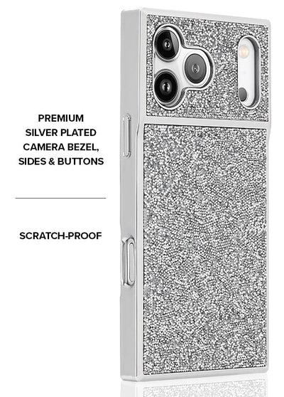 SQUARE® Silver Crystal Elegance iPhone Case #iPhone 18 Pro Max + MagSafe,iPhone 18 Pro + MagSafe