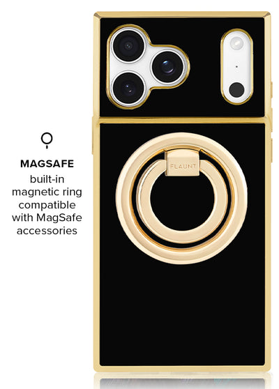 Gilded Onyx Elegance SQUARE iPhone Case #iPhone 18 Pro Max + MagSafe,iPhone 18 Pro + MagSafe