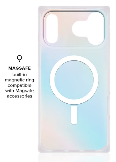 Iridescent Satin Square iPhone Case #iPhone 18 Pro Max + MagSafe,iPhone 18 Pro + MagSafe