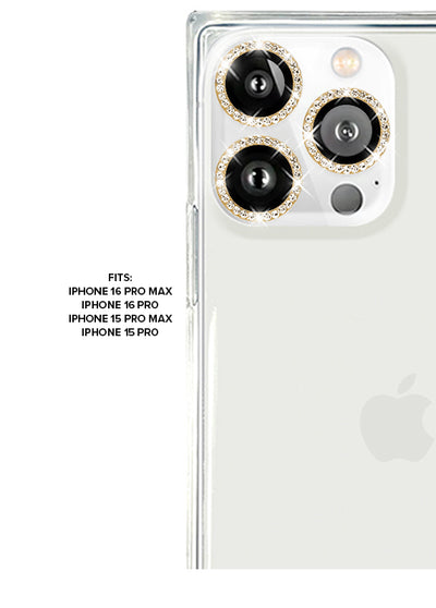 Gold Crystal Camera Lens Protectors #iPhone 17 Pro Max / 17 Pro / 16 Pro Max / 16 Pro / 15 Pro Max / 15 Pro