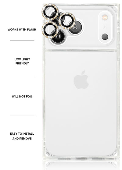 Gold Crystal Camera Lens Protectors #iPhone 17 Pro Max / 17 Pro / 16 Pro Max / 16 Pro / 15 Pro Max / 15 Pro