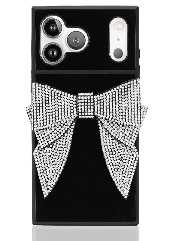 Elite Collection - SQUARE® Black Velvet Bow Brilliance iPhone Case (Not MagSafe Compatible)