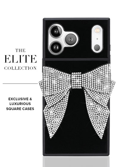 Black Velvet Bow Brilliance SQUARE iPhone Case #iPhone 17 Pro Max,iPhone 17 Pro