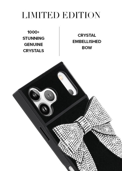 Black Velvet Bow Brilliance SQUARE iPhone Case #iPhone 17 Pro Max,iPhone 17 Pro