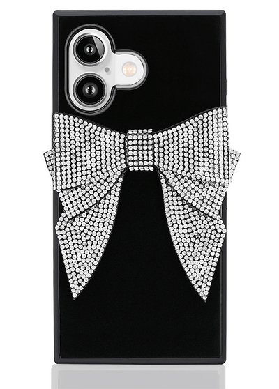 Black Velvet Bow Brilliance SQUARE iPhone Case #iPhone 17