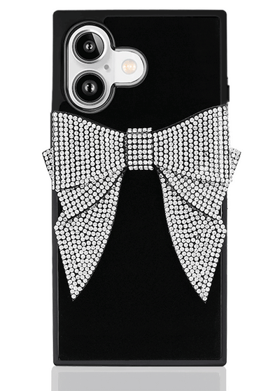 Black Velvet Bow Brilliance SQUARE iPhone Case #iPhone 17