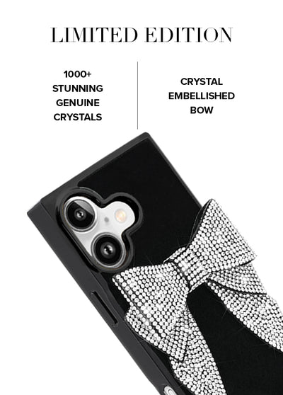 Black Velvet Bow Brilliance SQUARE iPhone Case #iPhone 17