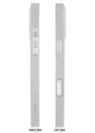 Gilded Crystal Clear Silver SQUARE iPhone Case #iPhone 15 Pro Max + MagSafe,iPhone 15 Pro + MagSafe