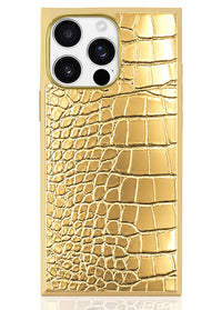 ["Gilded", "Gold", "Faux", "Croc", "Elegance", "SQUARE", "iPhone", "Case", "#iPhone", "15", "Pro", "Max", "+", "MagSafe,iPhone", "15", "Pro", "+", "MagSafe"]