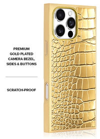 ["Gilded", "Gold", "Faux", "Croc", "Elegance", "SQUARE", "iPhone", "Case", "#iPhone", "15", "Pro", "Max", "+", "MagSafe,iPhone", "15", "Pro", "+", "MagSafe"]