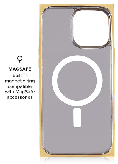 Gilded Gold Faux Croc Elegance SQUARE iPhone Case #iPhone 16 Pro Max + MagSafe,iPhone 16 Pro + MagSafe