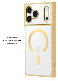 ["Gilded", "Crystal", "Clear", "Gold", "SQUARE", "iPhone", "Case", "#iPhone", "17", "Pro", "Max", "+", "MagSafe"]