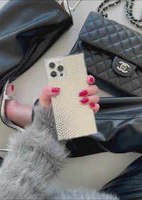 ["Silver", "Metallic", "Snakeskin", "Faux", "Leather", "SQUARE", "iPhone", "Case"]