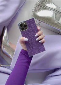 ["Purple", "Crocodile", "Faux", "Leather", "SQUARE", "iPhone", "Case"]