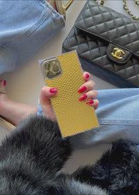 ["Gold", "Metallic", "Snakeskin", "Faux", "Leather", "SQUARE", "iPhone", "Case"]