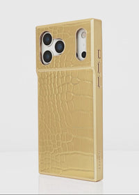 ["Elite", "Collection", "-", "SQUARE®", "Gilded", "Gold", "Faux", "Croc", "iPhone", "Case"]