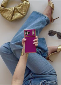 ["Elite", "Collection", "-", "SQUARE®", "Gilded", "Fuchsia", "iPhone", "Case"]