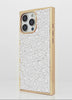 Gold Metallic Embellished Pearl SQUARE Phone Case #iPhone 16 Pro Max,iPhone 16 Pro