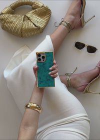 ["Elite", "Collection", "-", "SQUARE®", "Gilded", "Turquoise", "iPhone", "Case"]