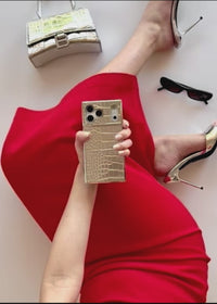 ["Elite", "Collection", "-", "SQUARE®", "Chromed", "Silver", "Faux", "Croc", "iPhone", "Case"]