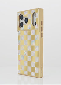 ["Elite", "Collection", "-", "SQUARE®", "Gold", "Checkered", "Mother", "of", "Pearl", "iPhone", "Case"]