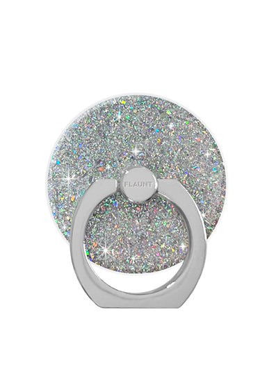 Silver Glitter Phone Ring