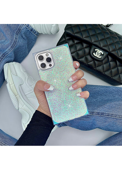 Iridescent Glitter SQUARE iPhone Case | FLAUNT Iridescent Glitter SQUARE iPhone Case | FLAUNT