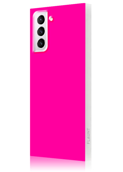 Neon Pink Square Samsung Galaxy Case #Galaxy S22
