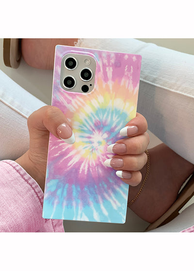 Pastel Tie Dye SQUARE iPhone Case