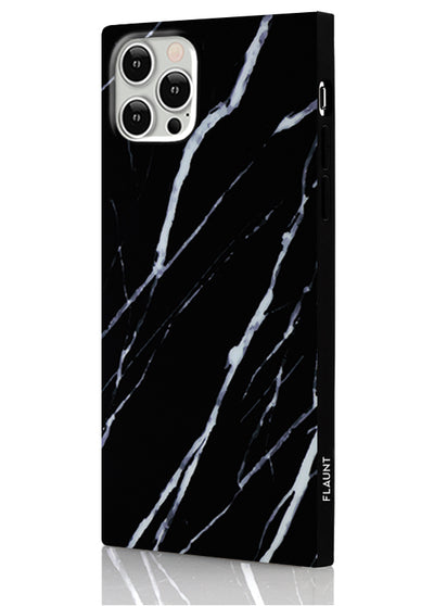 Black Marble Square Phone Case #iPhone 12 Pro Max