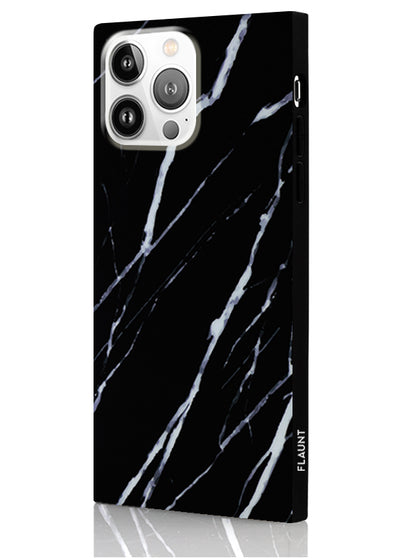 Black Marble Square Phone Case #iPhone 14 Pro